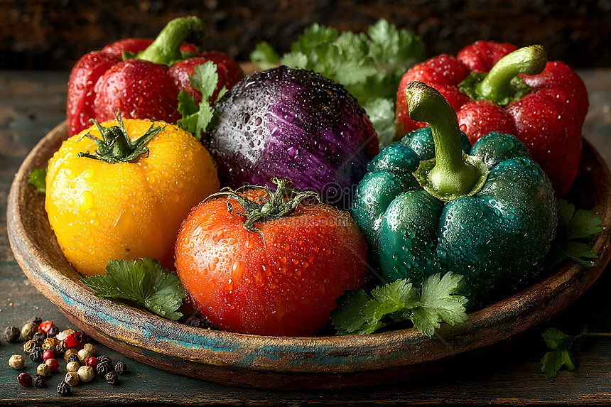 Vegetais coloridos frescos